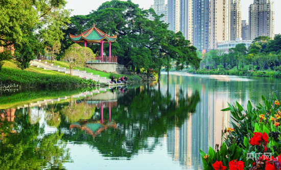 福州创新内河治理模式，利用河道网络串起一个个绿地公园（央广网发 福州园林供图）